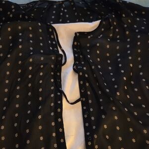 Black Sheer Blouse with White Pattern